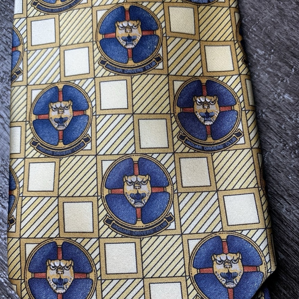 Vintage Laura Pearson for Jaguar Auto Car Collectible‎ Italy Navy Gold Neck Tie - Picture 2 of 5